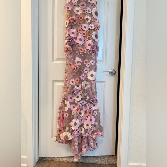 NWOT Bronx and Banco Jasmine Gown in Pastel Pink Multi Floral Strapless Gown - Picture 7 of 16